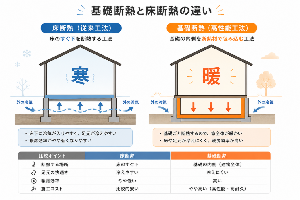 基礎断熱と床断熱の違いとは？家づくりで後悔しないためのポイント